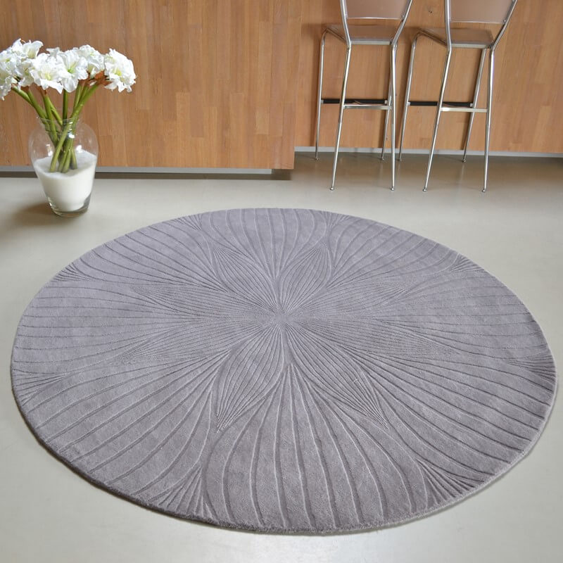 Folia grijs rond vloerkleed