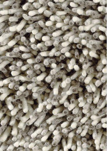 Gravel zwart-wit vilt wollen hoogpolig tapijt | Maat: 250 × 350 cm