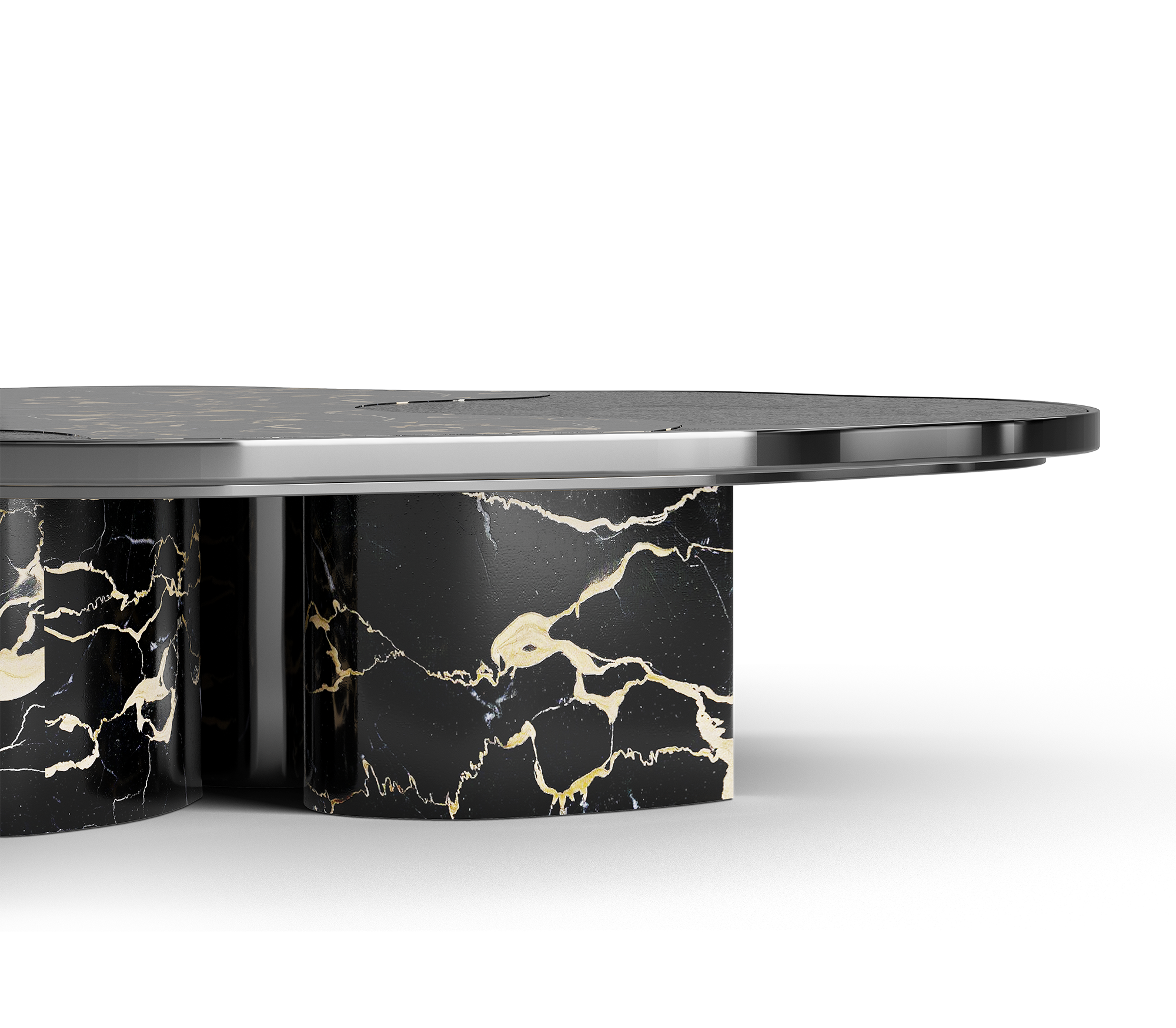 Ensemble de tables Athena marbre Portoro & onyx