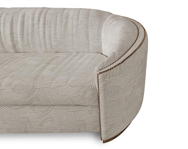 Canapé courbé beige Premium Comfort