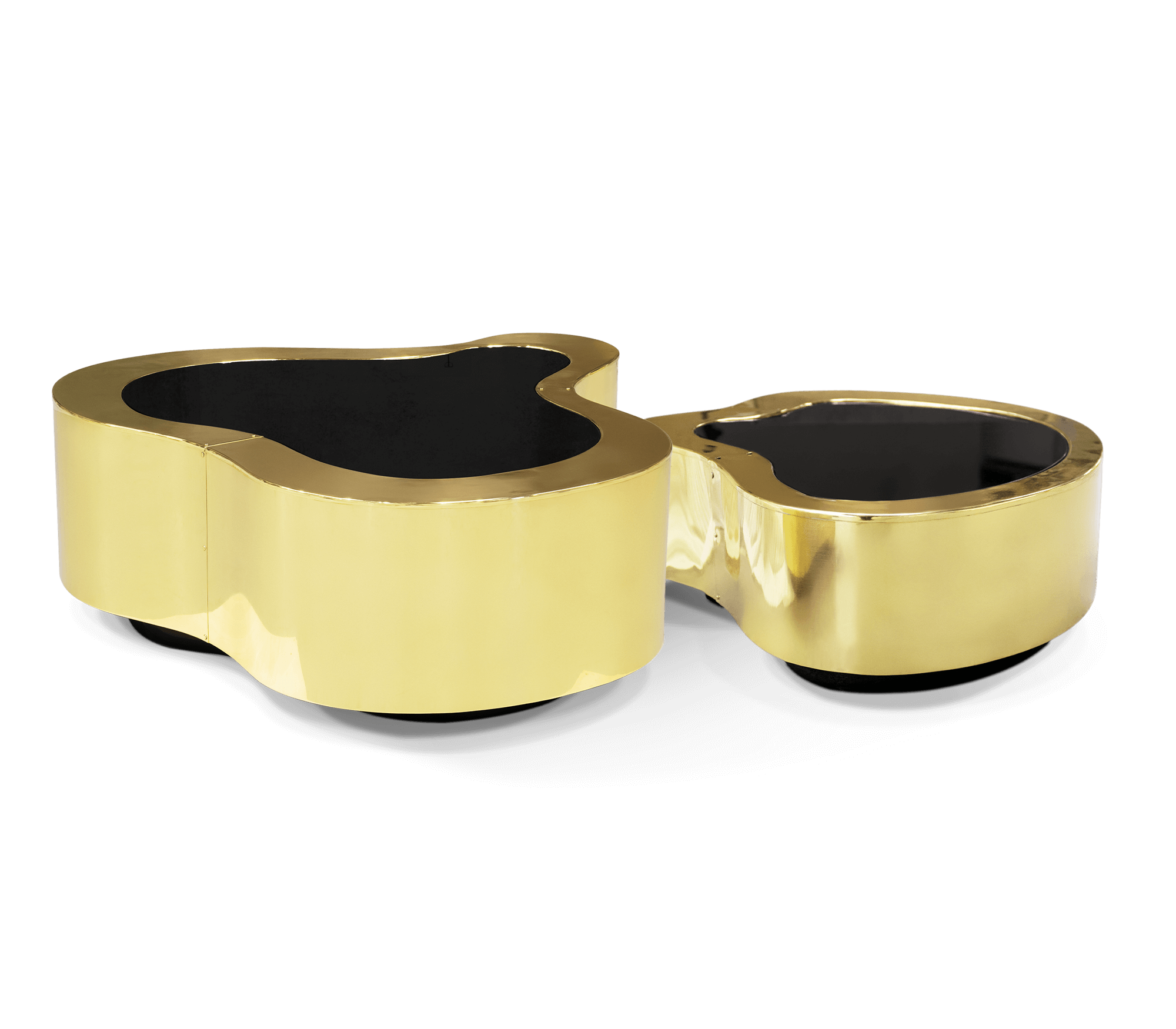 Ensemble de tables basses Crest en laiton poli