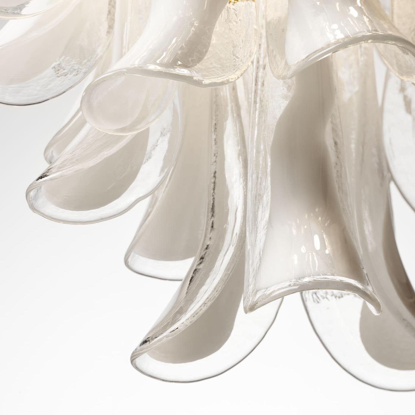 Gouden LED ring kroonluchter met Murano glas