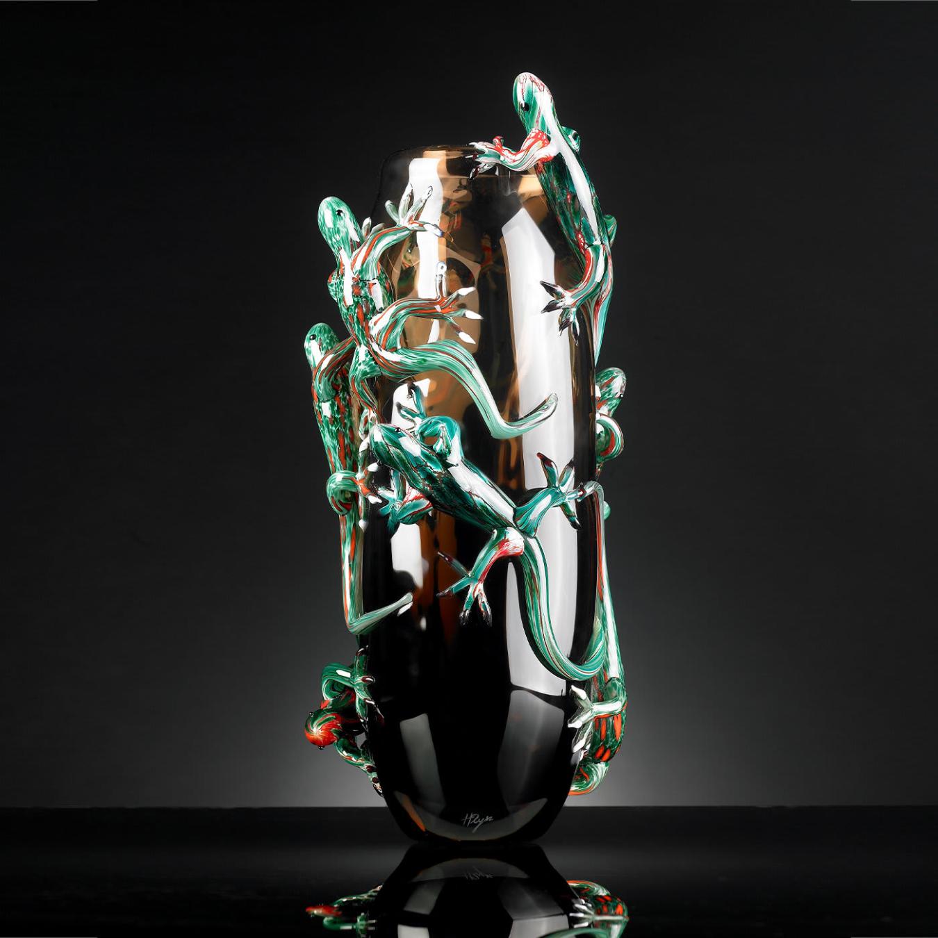Grand vase Geckos