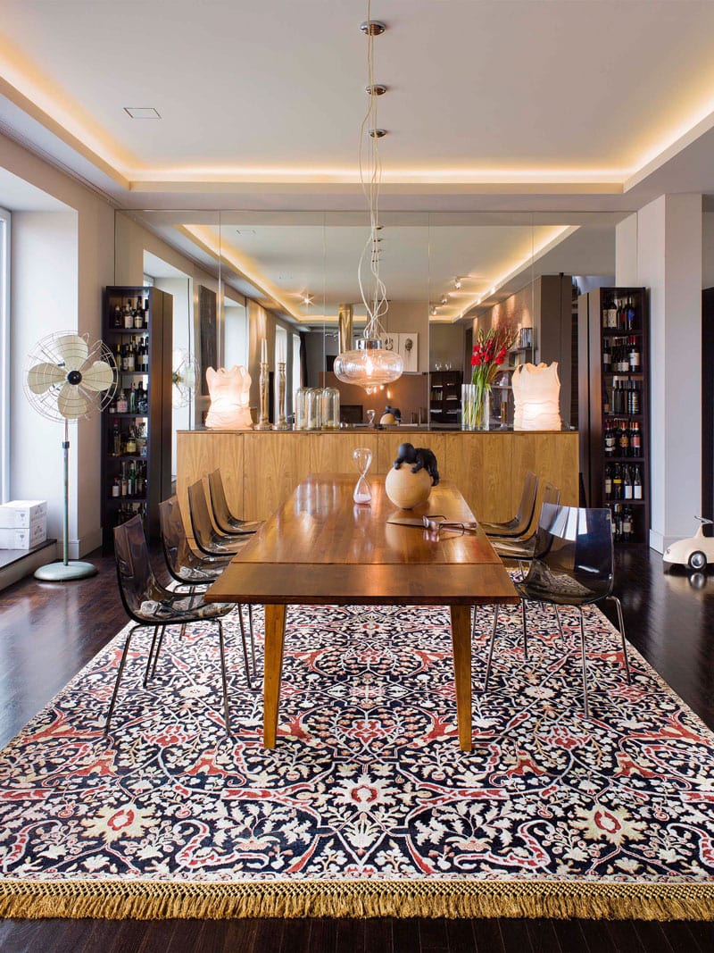 Teheran Blue handgemaakt luxe vloerkleed