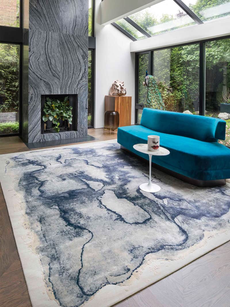 Tapis de luxe noué à la main Mono gris clair