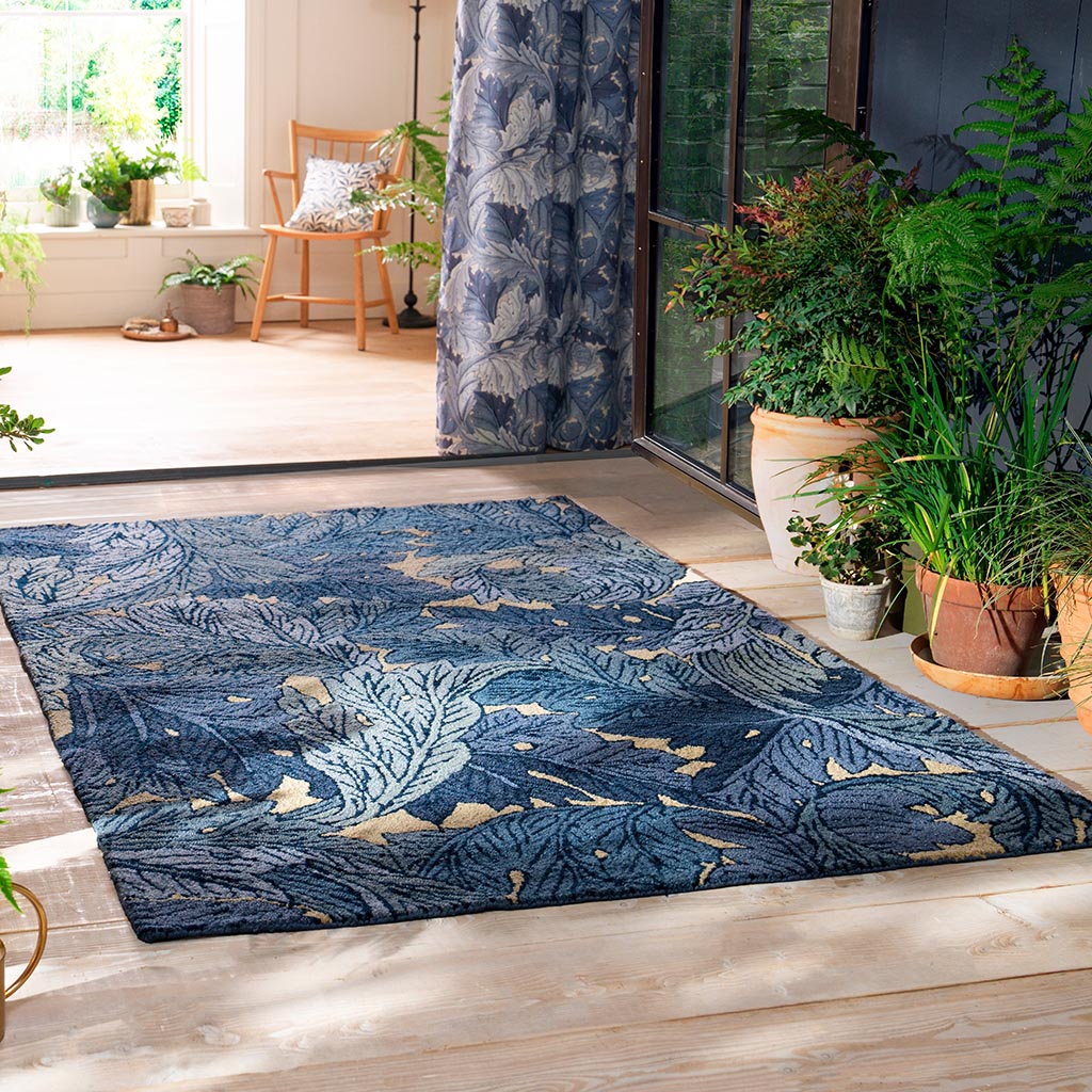 Acanthus indigo outdoor tapijt | Maat: 250 × 350 cm