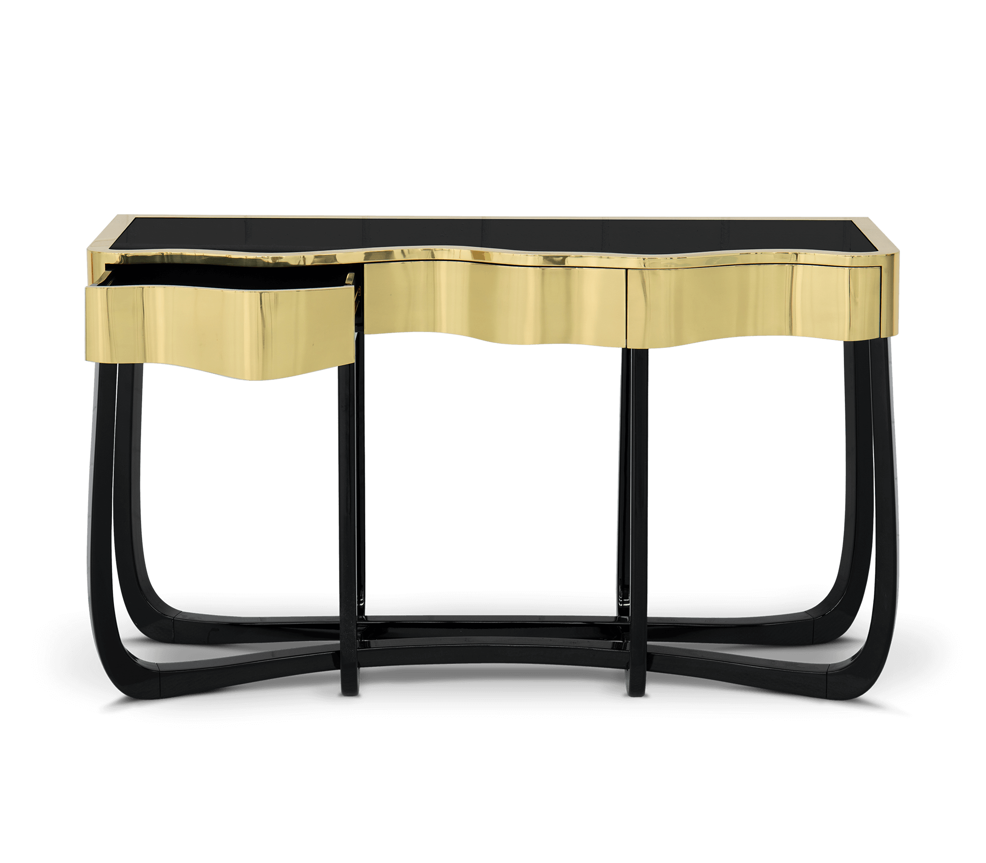 Console dorée Serpentine