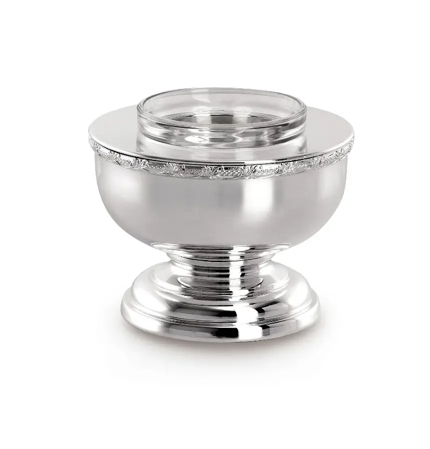 Porte-caviar individuel argenté