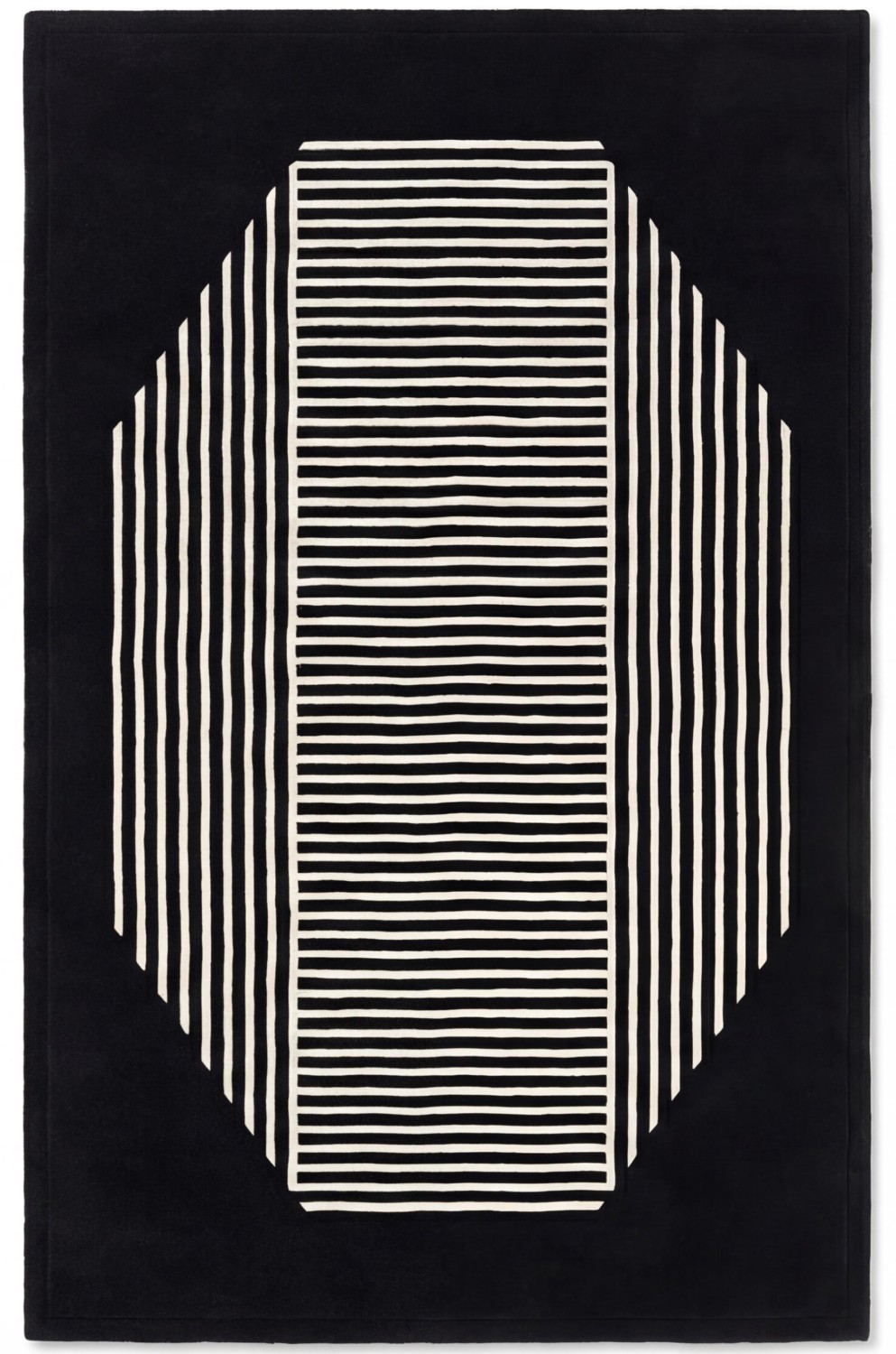 Octagon Lines Dark vloerkleed