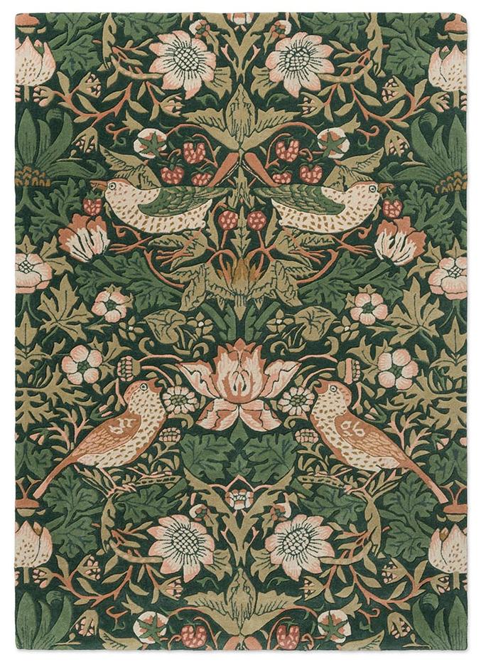 Strawberry Thief Forest handgemaakt vloerkleed | Maat: 250 × 350 cm