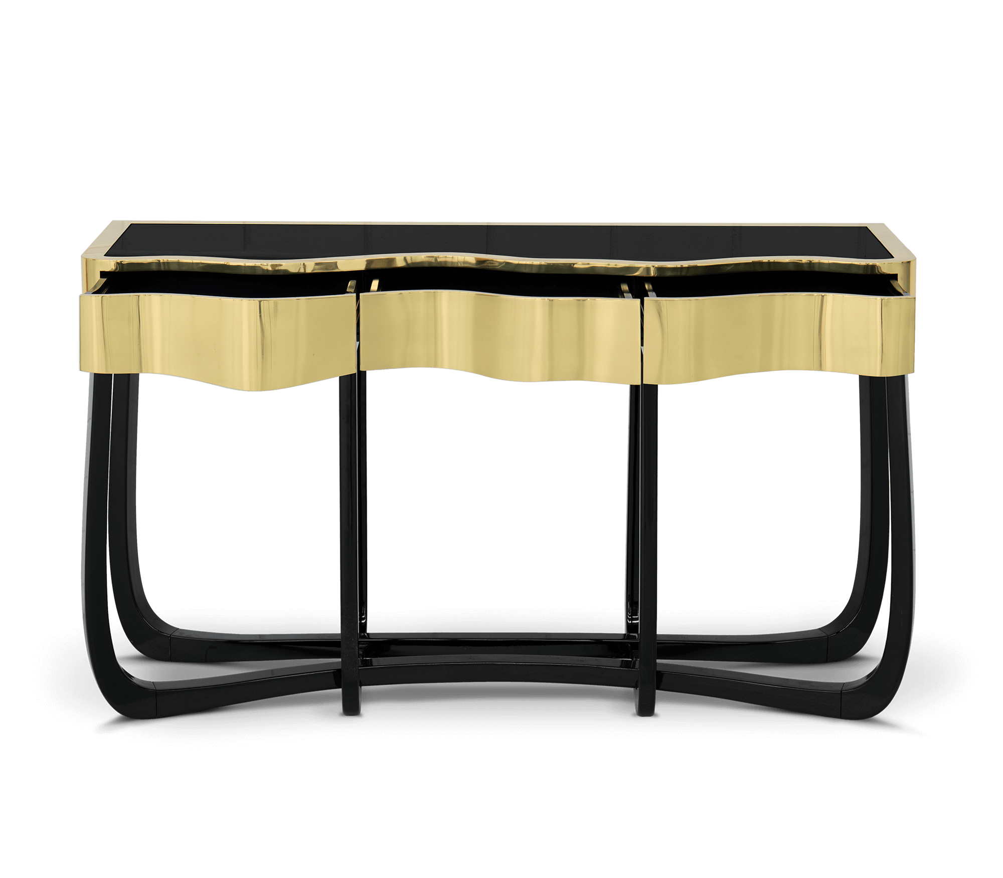 Console dorée Serpentine
