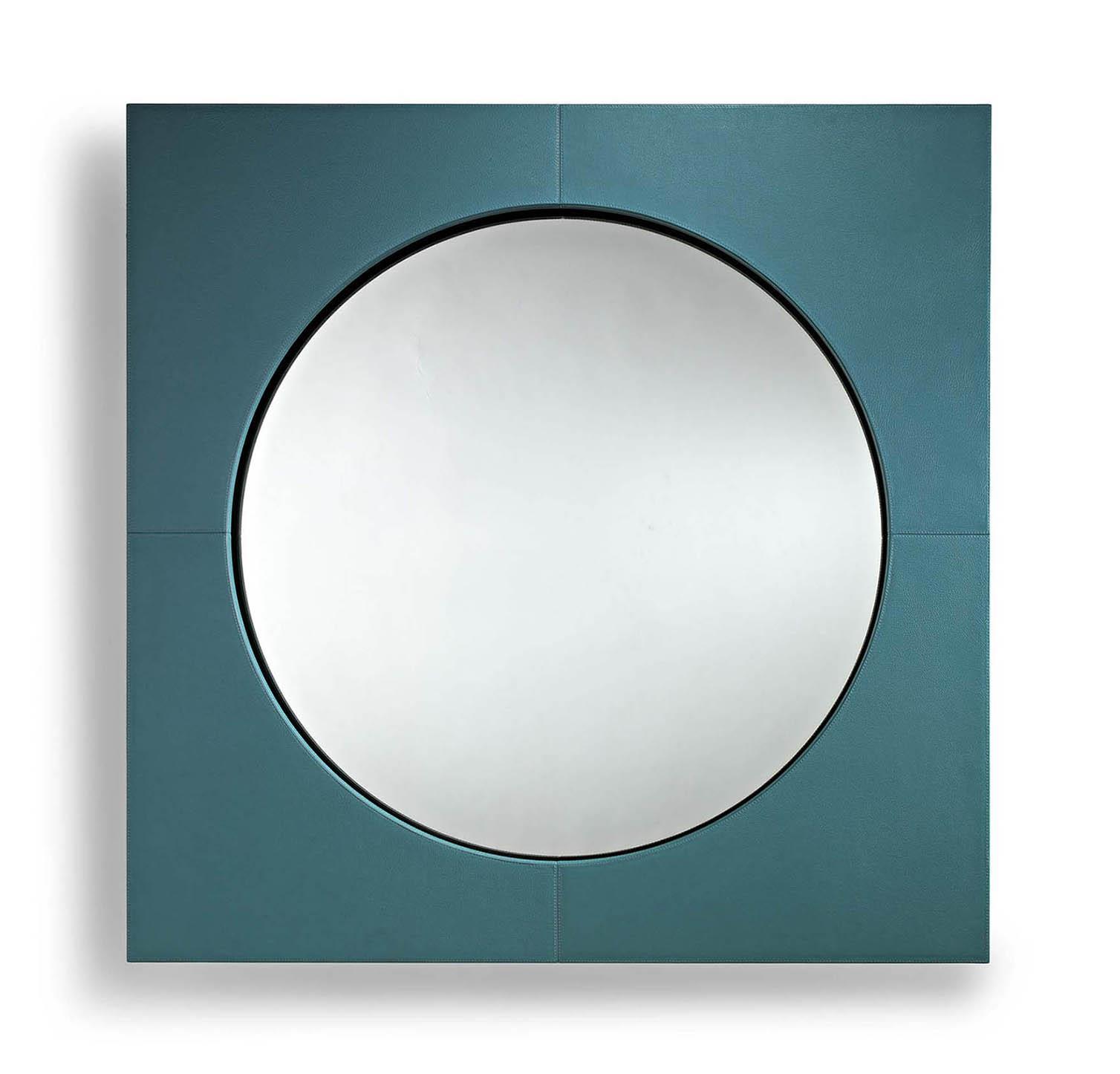 Miroir mural Black & More en cuir avec rétroéclairage