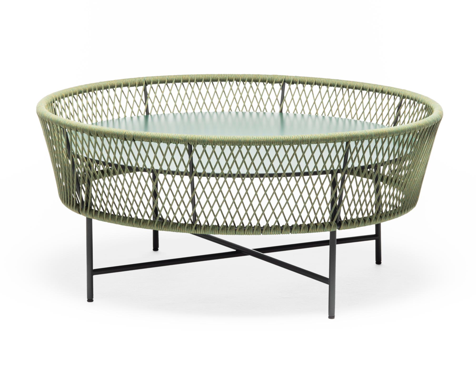 Table basse d'extérieur ronde Tamburo Verte