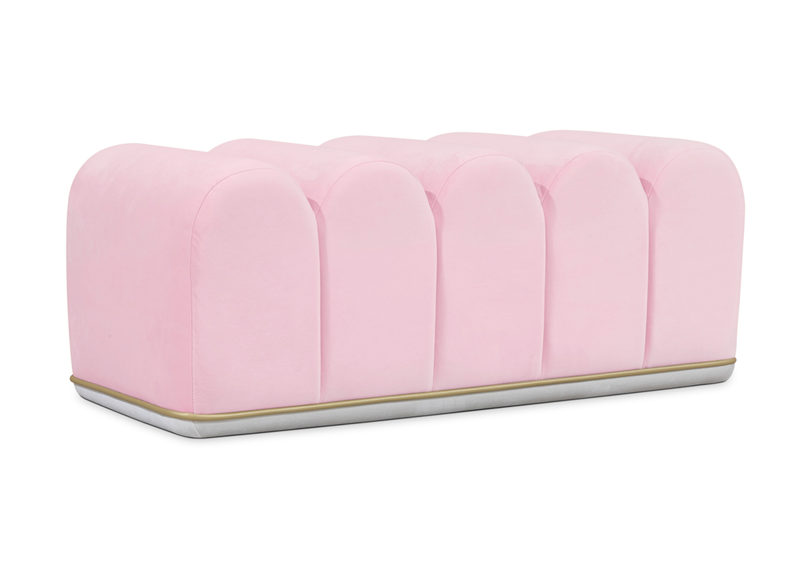 Zoete wervel roze bankje