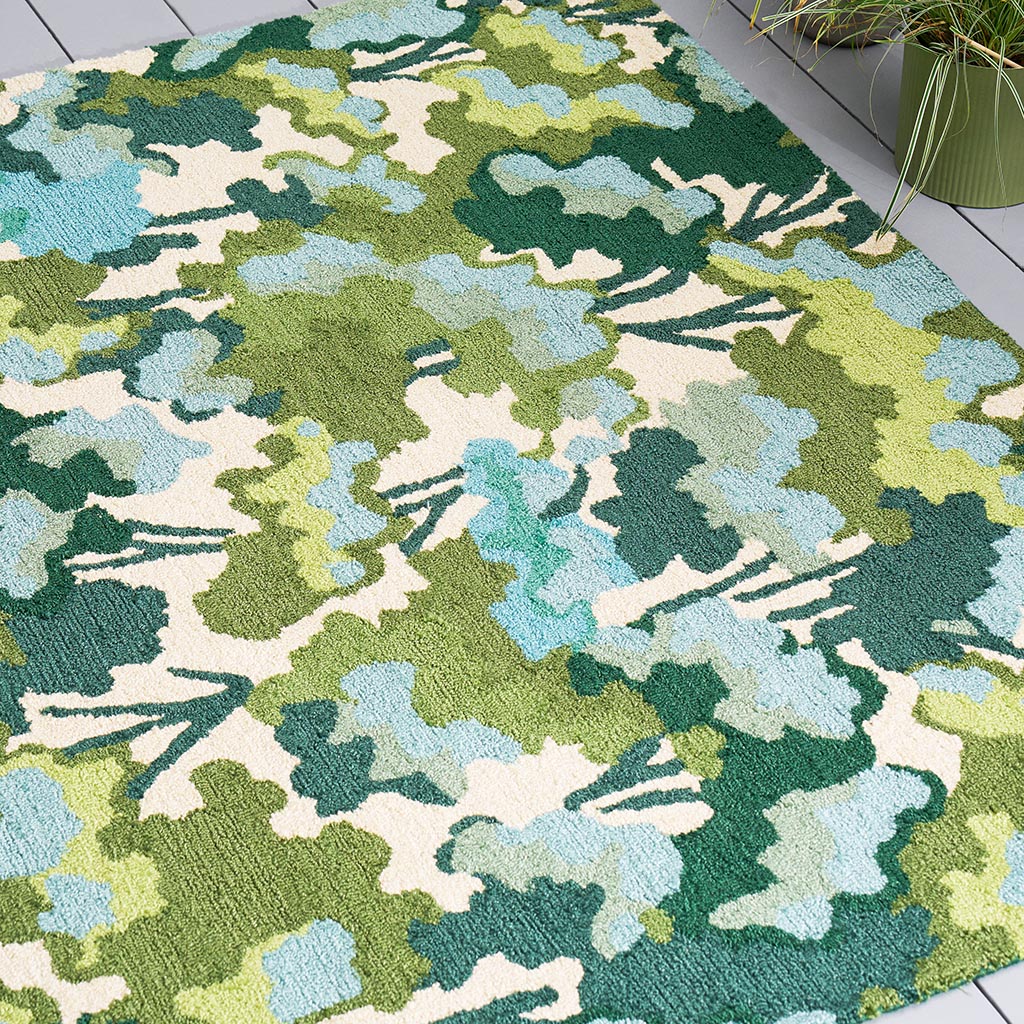 Tapis d’extérieur Tree Tops vert | Taille: 160 × 230 cm