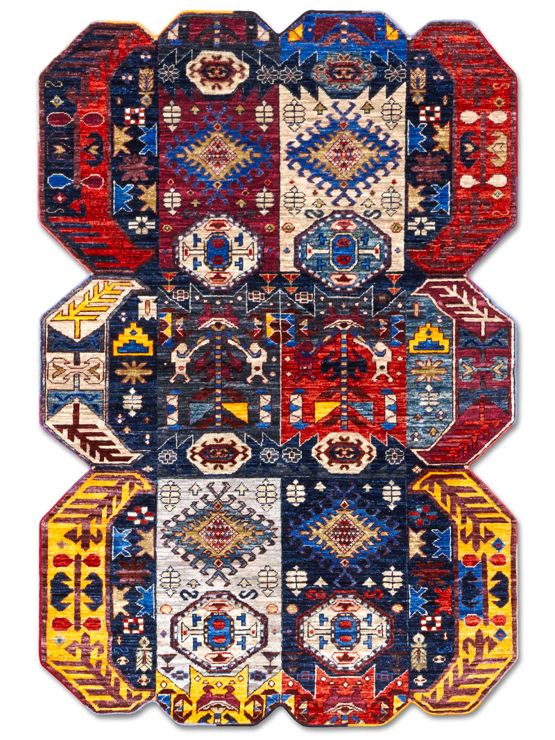 Multishape handgemaakt luxe vloerkleed | Maat: 122 × 183 cm
