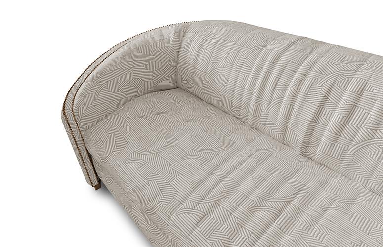 Canapé courbé beige Premium Comfort