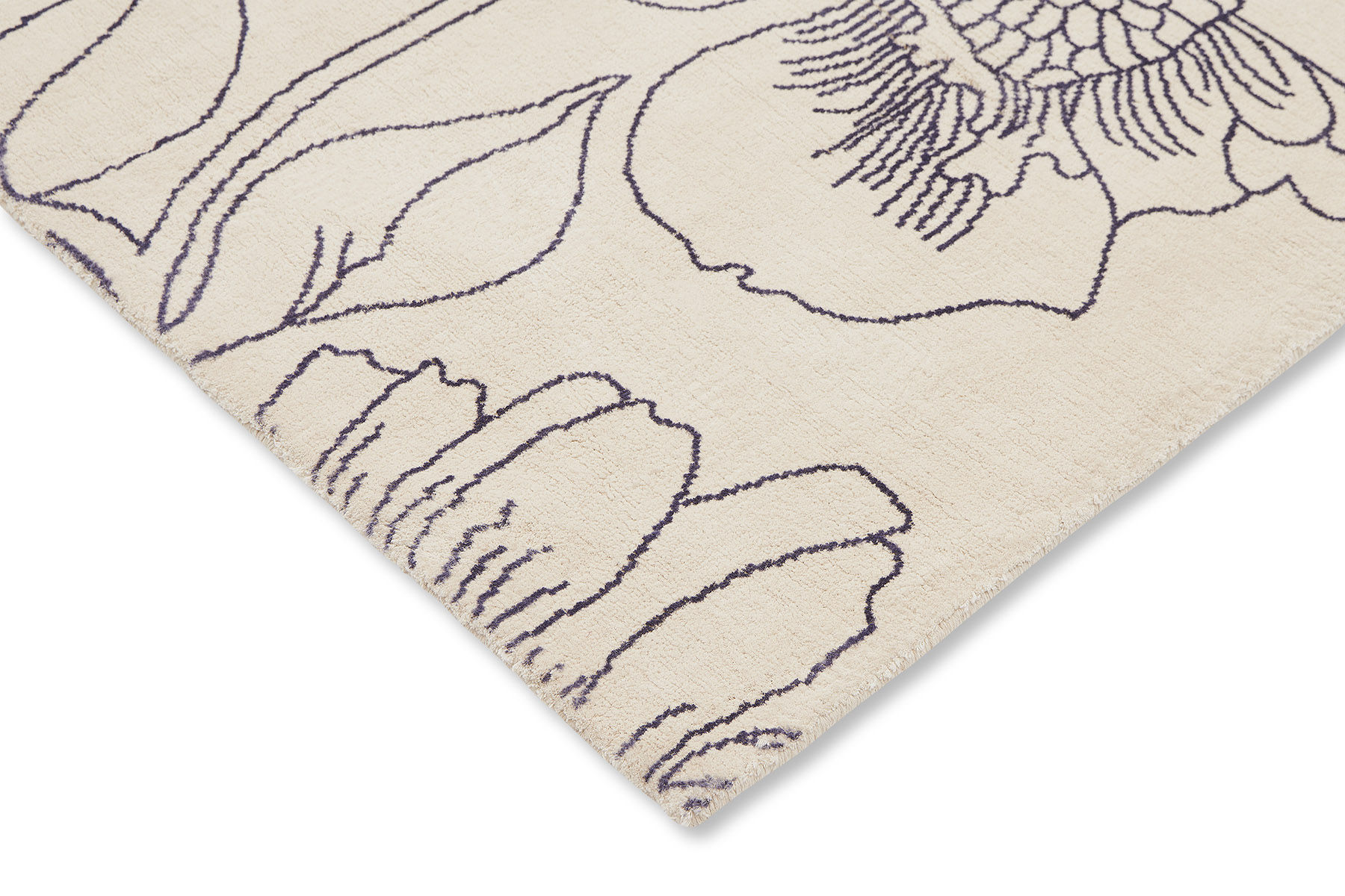 Tapis Linear Floral bleu | Taille: 250 × 350 cm