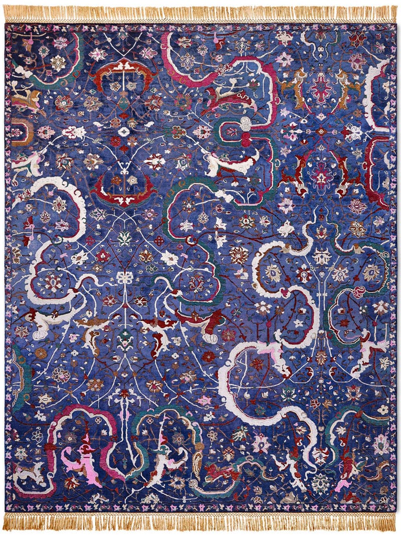 Tapis de luxe Tabriz Navy Blue