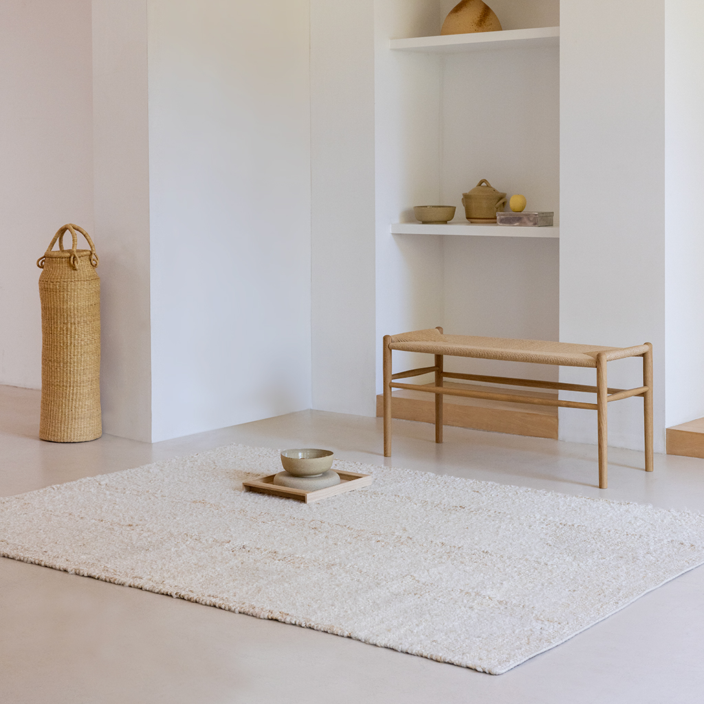 Craft Fundament wolwit tapijt | Maat: 200 × 280 cm