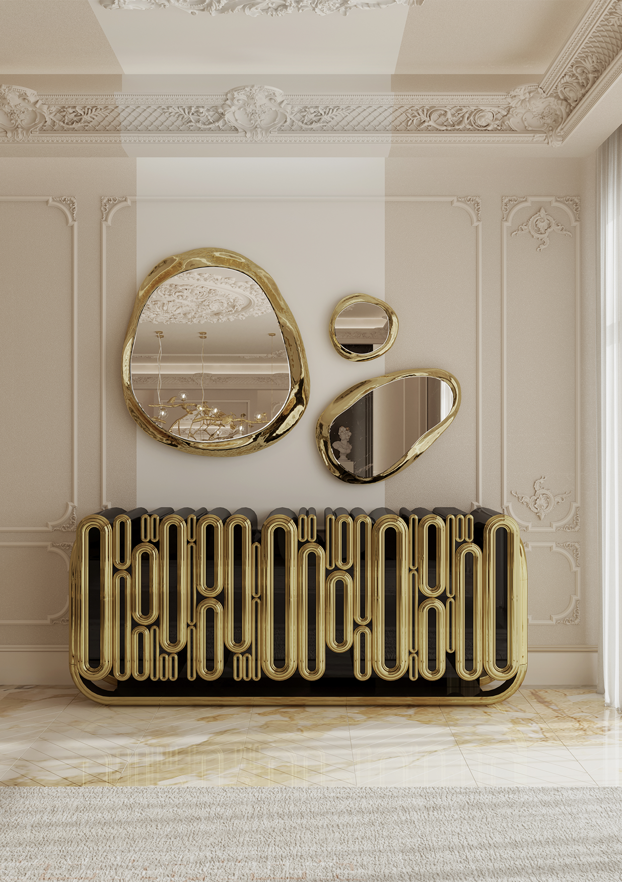 Ellipse goud dressoir