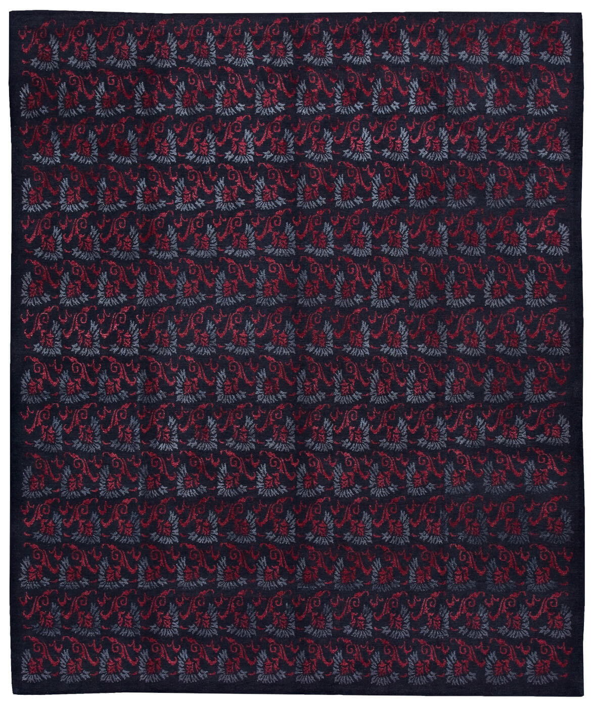 Tapis Boteh bleu rouge