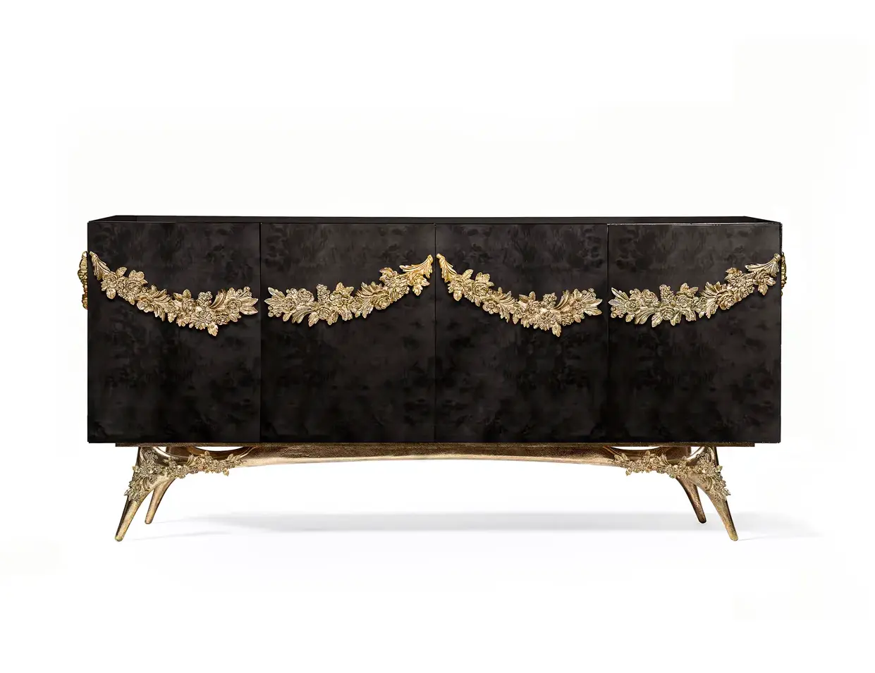Majestica zwarte populierwortel fineer dressoir