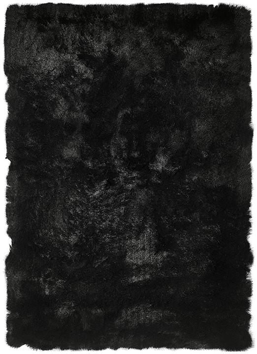 Aster shaggy zwart tapijt | Maat: 80 × 140 cm