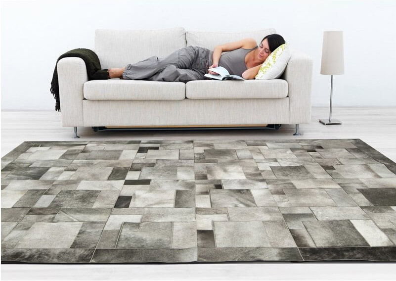 Tapis en peau de vache Puzzle | Taille: 220 × 220 cm