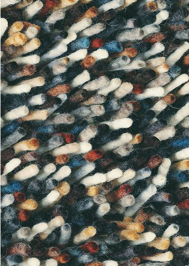 Rocks veelkleurig vilt wollen hoogpolig tapijt | Maat: 250 × 350 cm