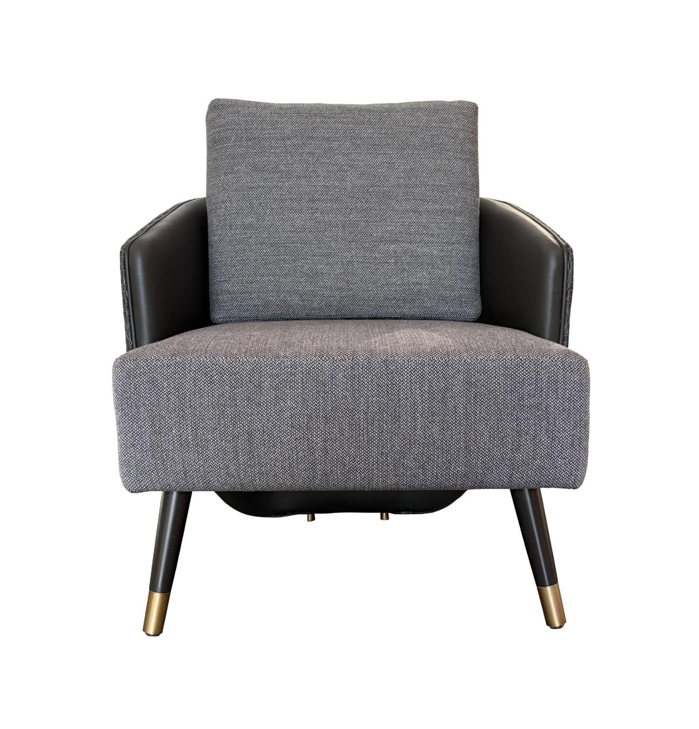Chaise rembourrée grise Brigitte