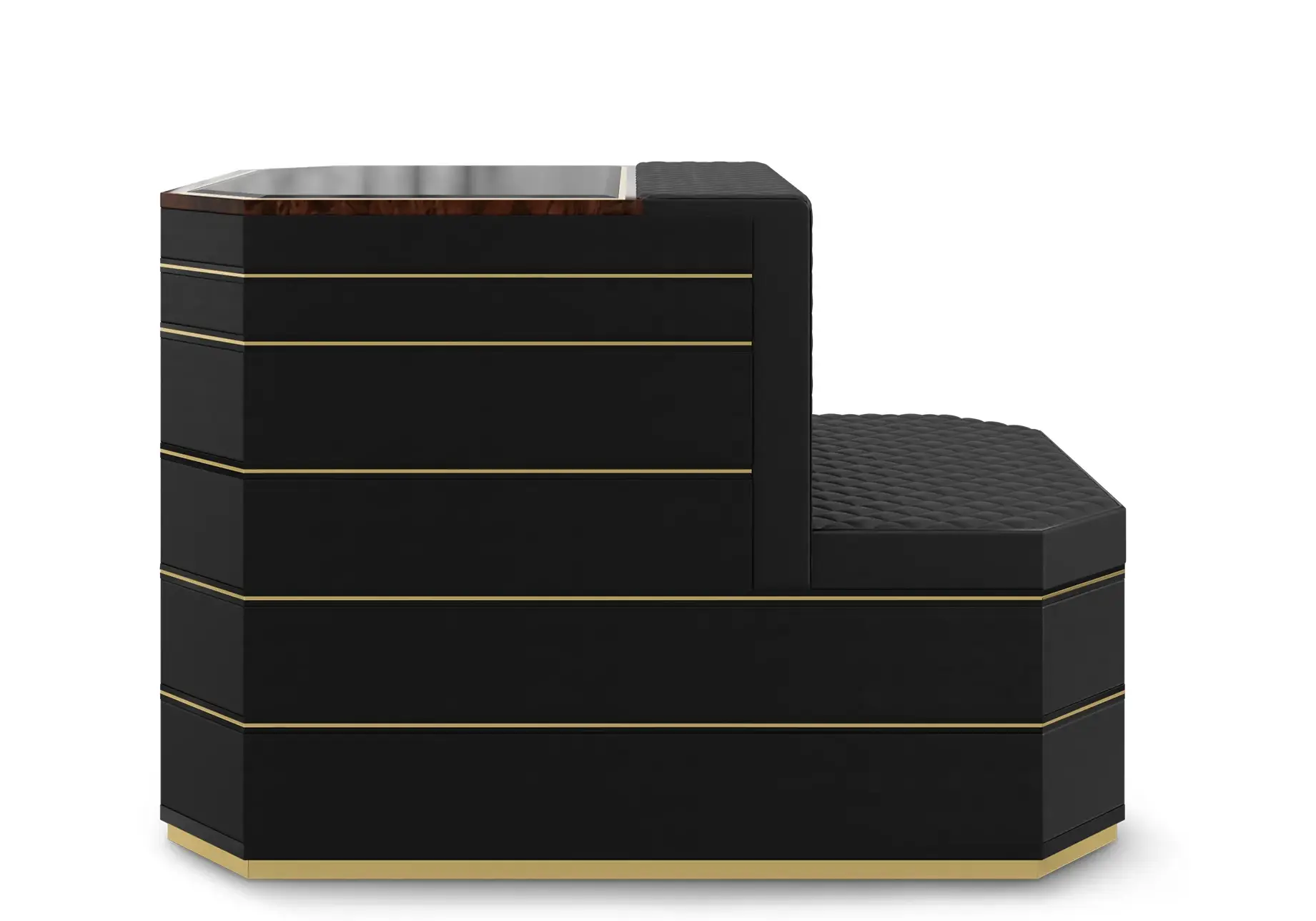 Îlot de rangement Cadence noir