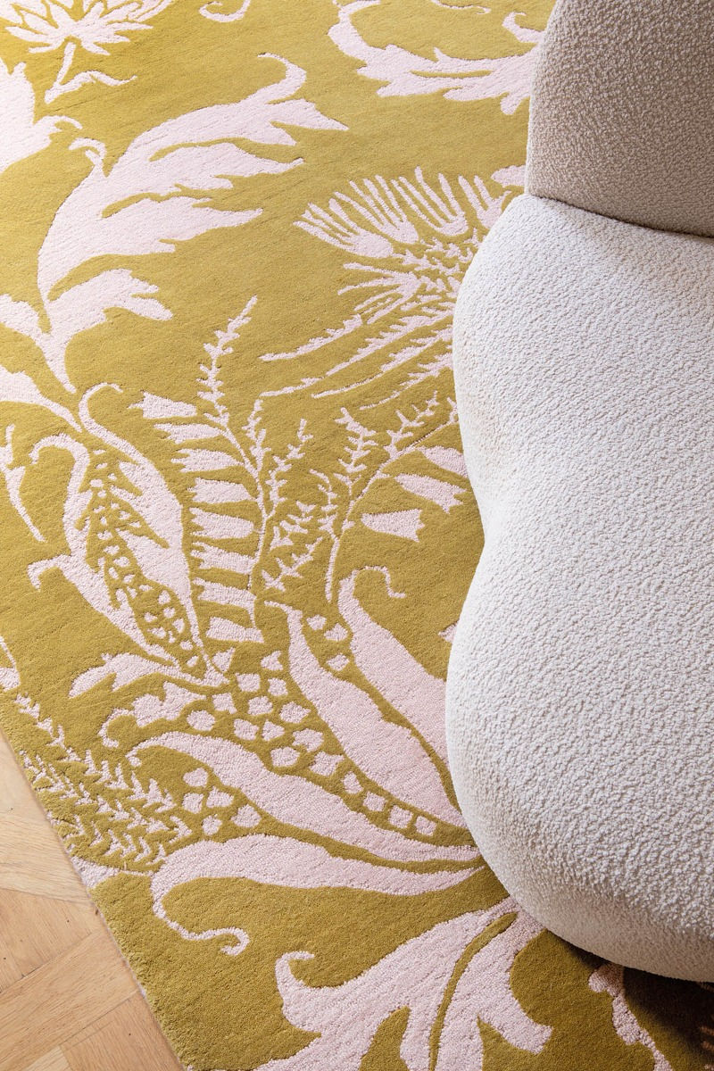 Baroque geel vloerkleed