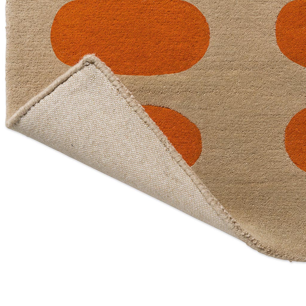 Optical Oval oranje zand designer vloerkleed
