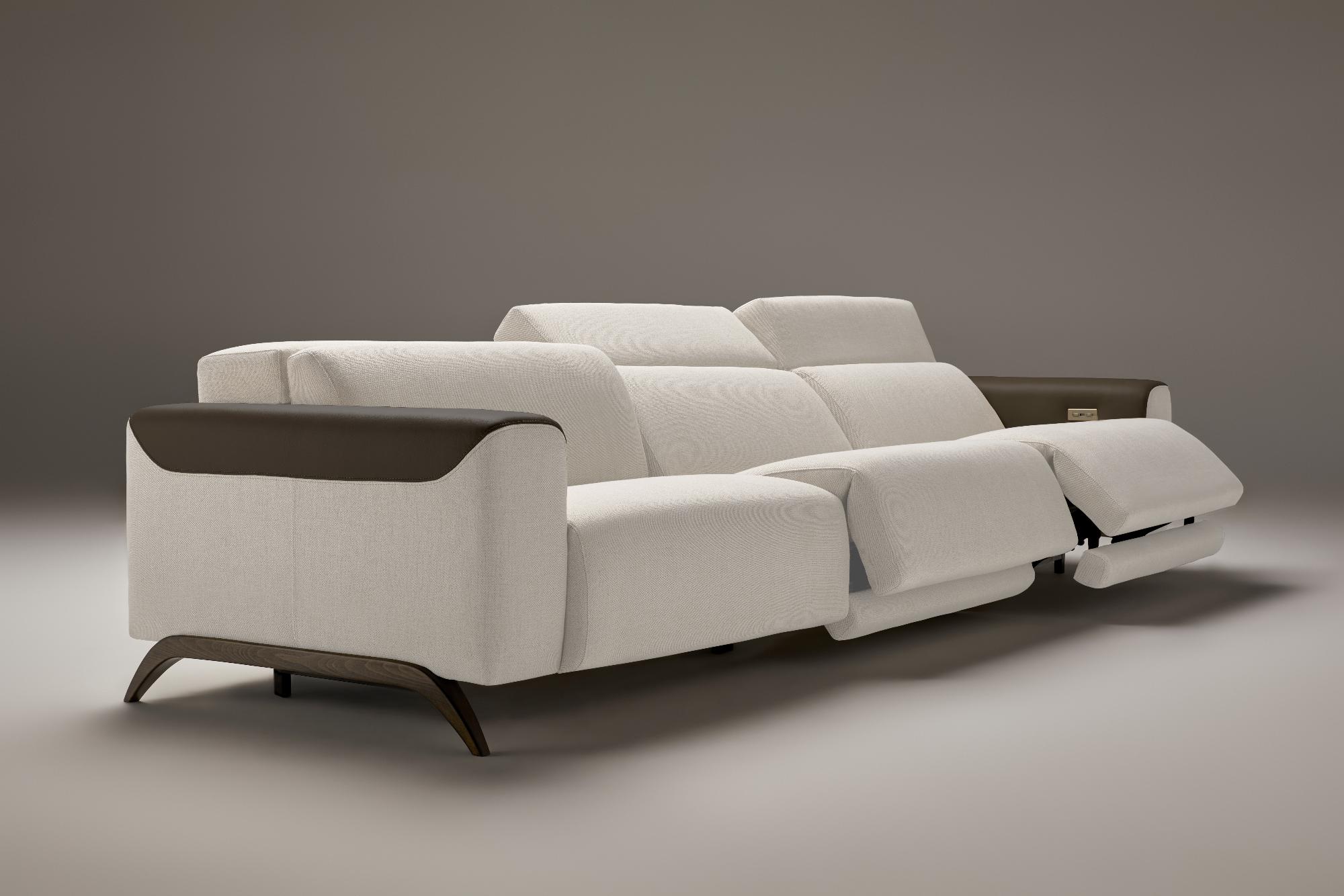 Atlanta zwart-witte 3-zits relaxbank