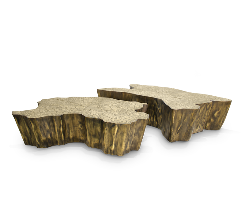 Table centrale Paradise patinée | Dimensions: B 138 × D 95 × H 36 cm