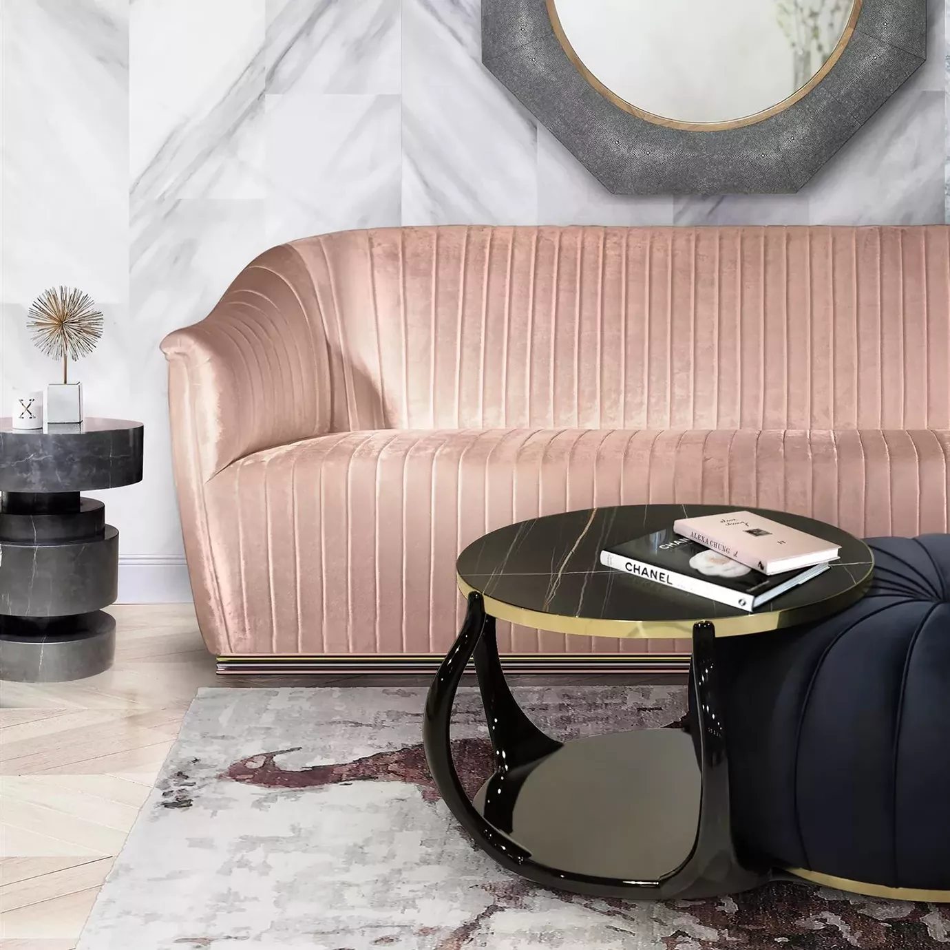 Enlace Sahara Noir marmeren salontafel