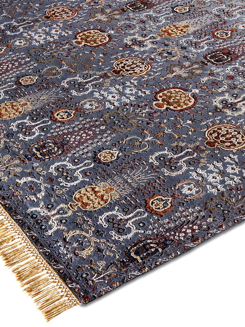 Tapis de luxe fait main Isfahan anthracite
