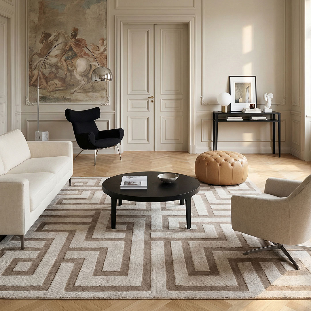 Labyrinth Mink vloerkleed