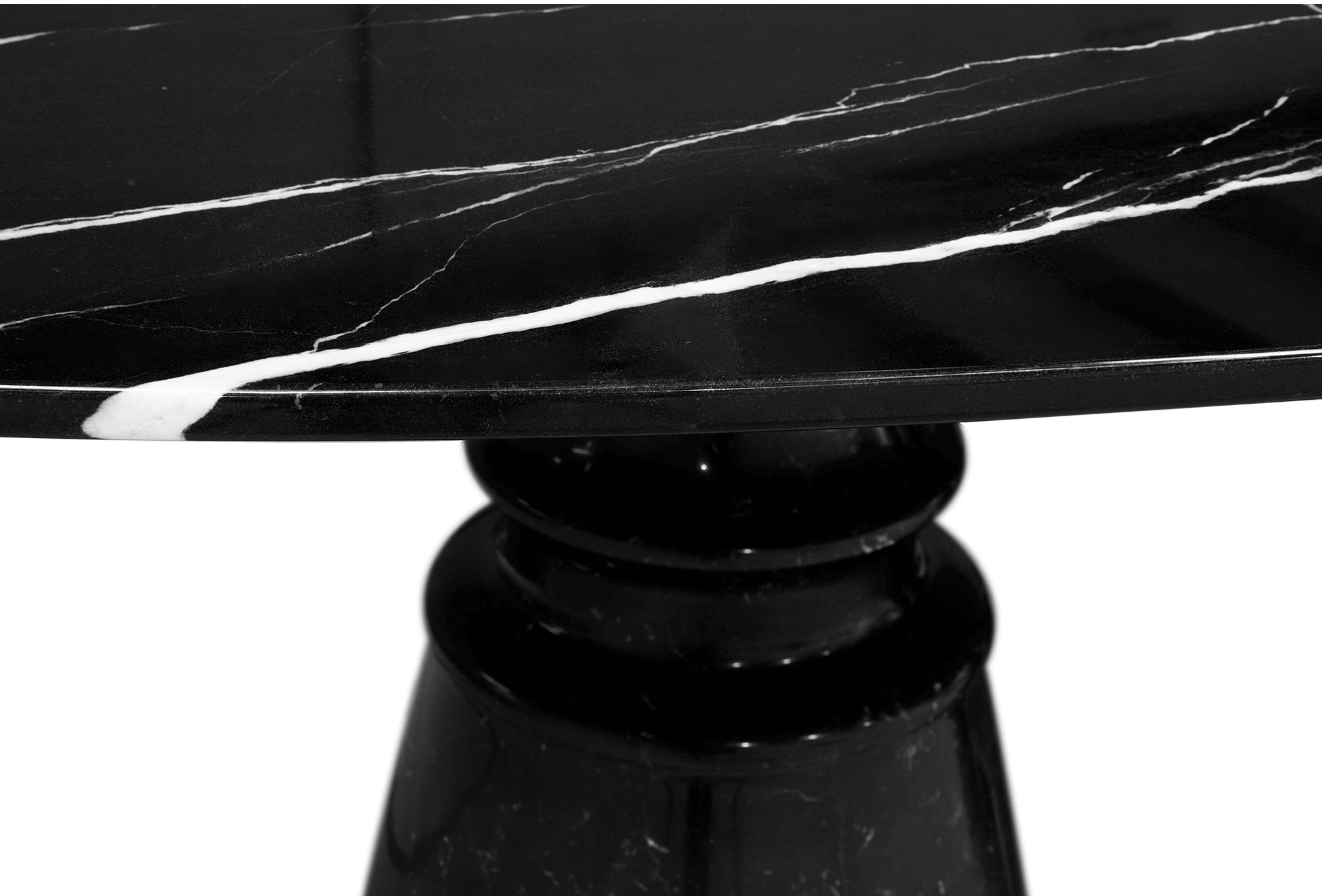 Grande table à manger ovale Obsidian XL Nero Marquina