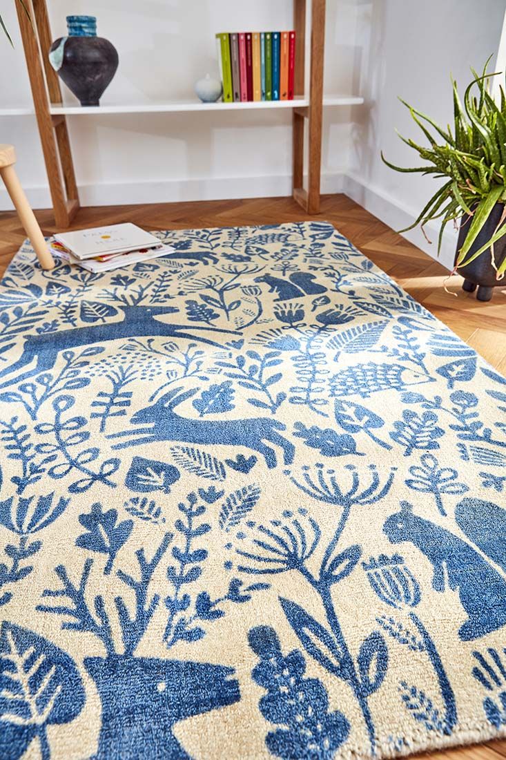 Kelda kobalt tapijt | Maat: 120 × 180 cm