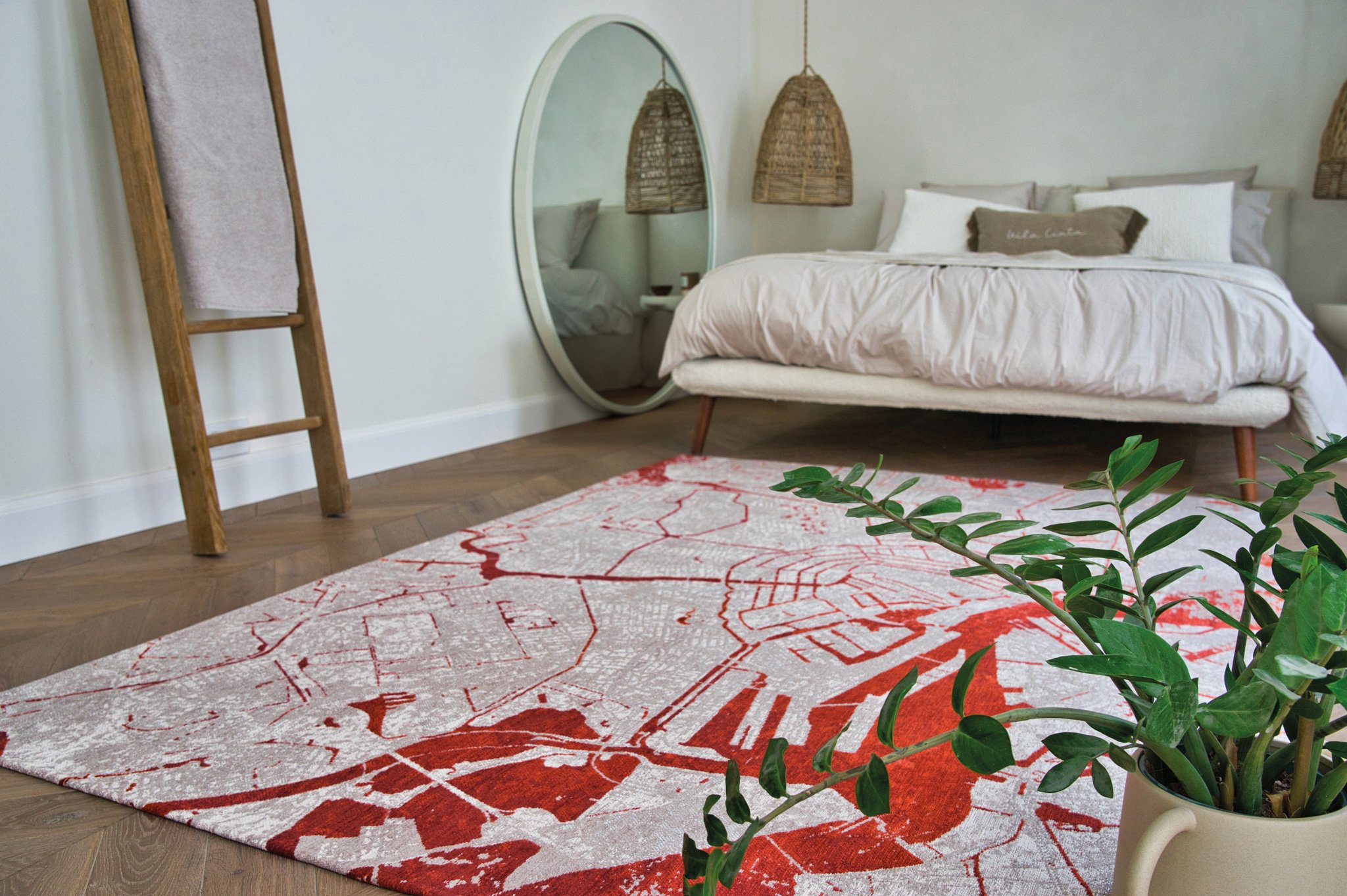 Oyster White rond vloerkleed
