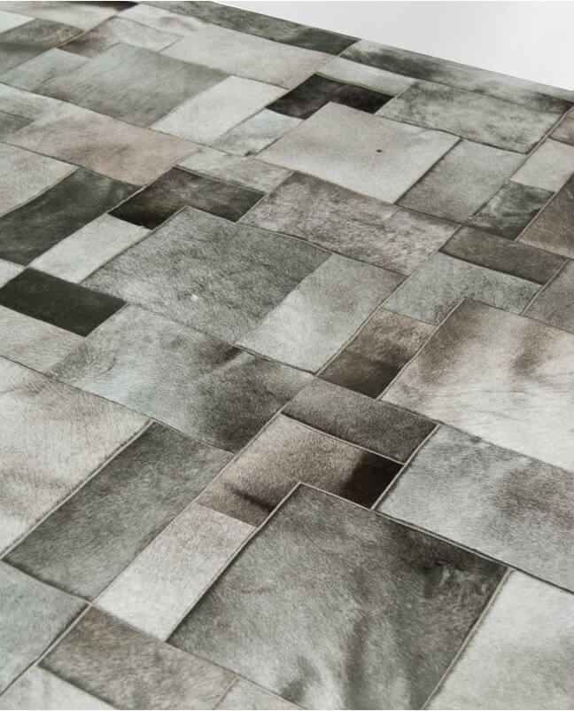 Tapis en peau de vache Puzzle | Taille: 220 × 220 cm