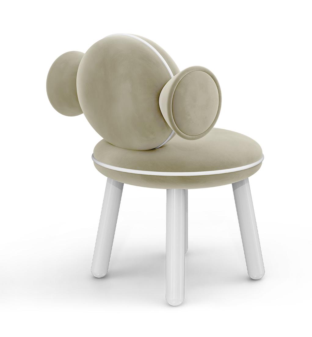 Petit pouf-chaise Lolly crème