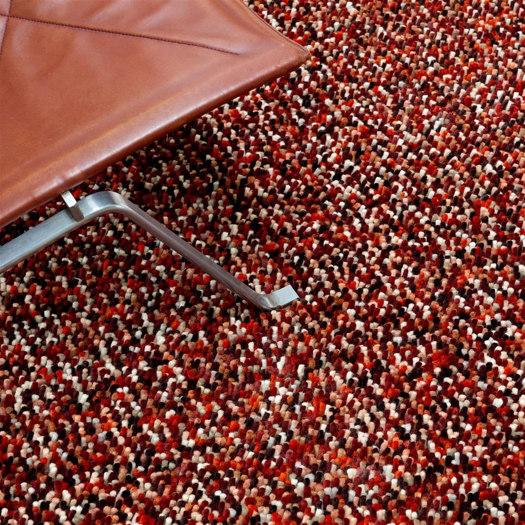 Tapis Pop-Art rouge en feutre à poils longs | Taille: 200 × 280 cm