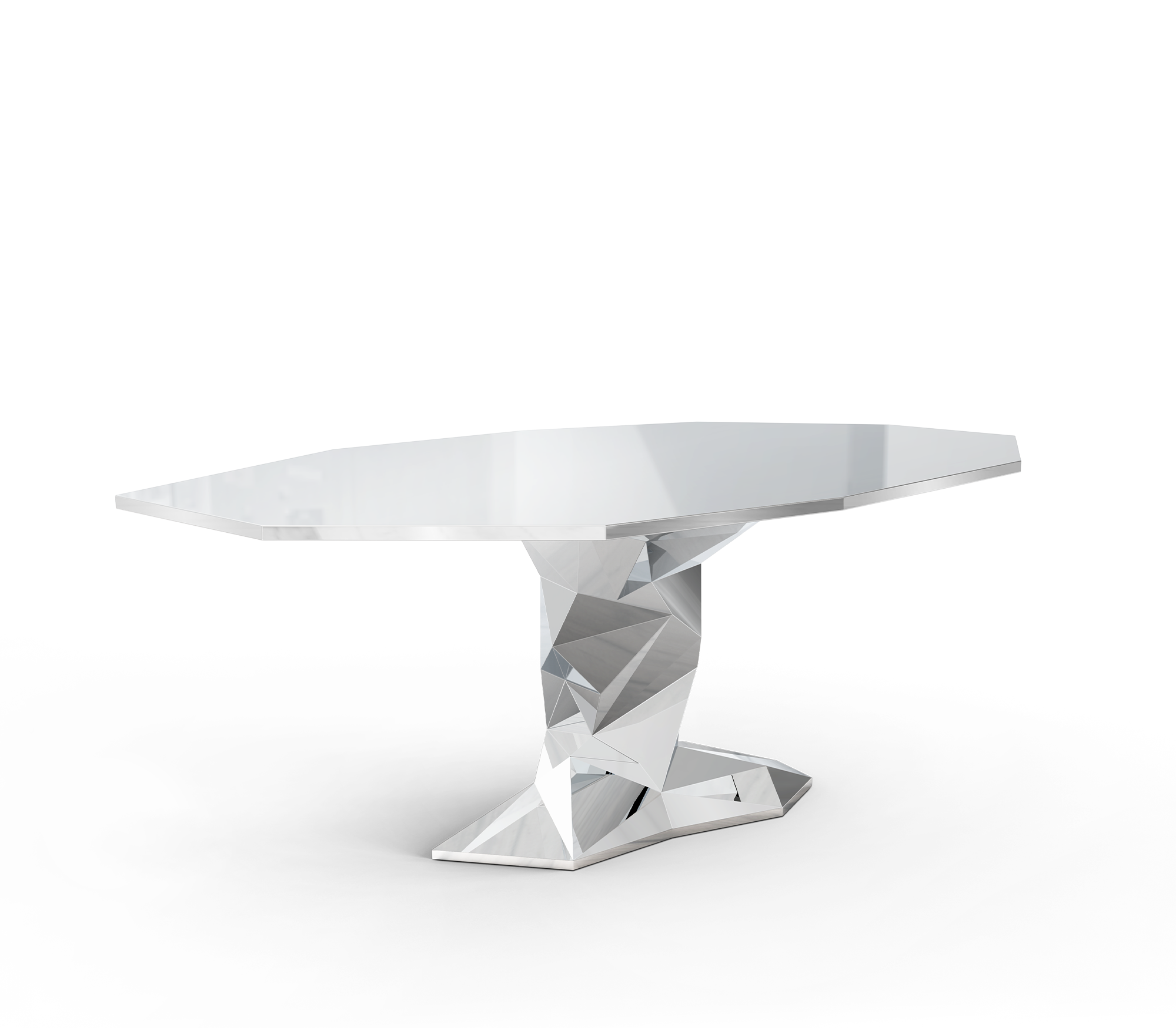 Table à manger luxueuse Bonsai argentée