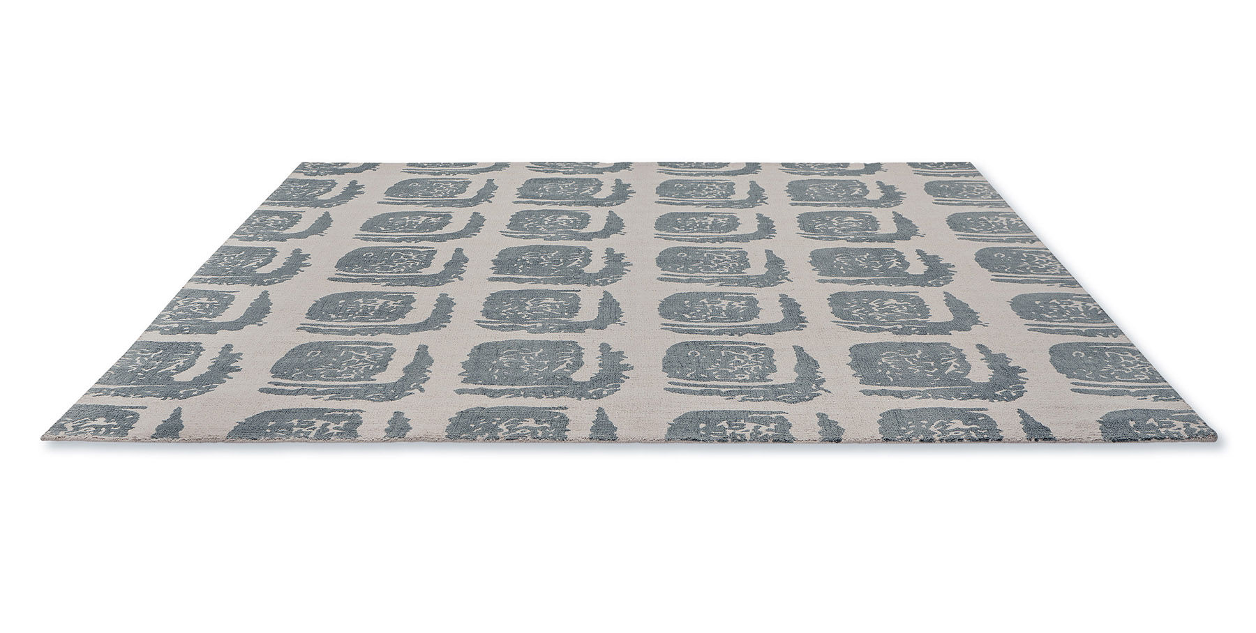 Woodblock grijs vloerkleed