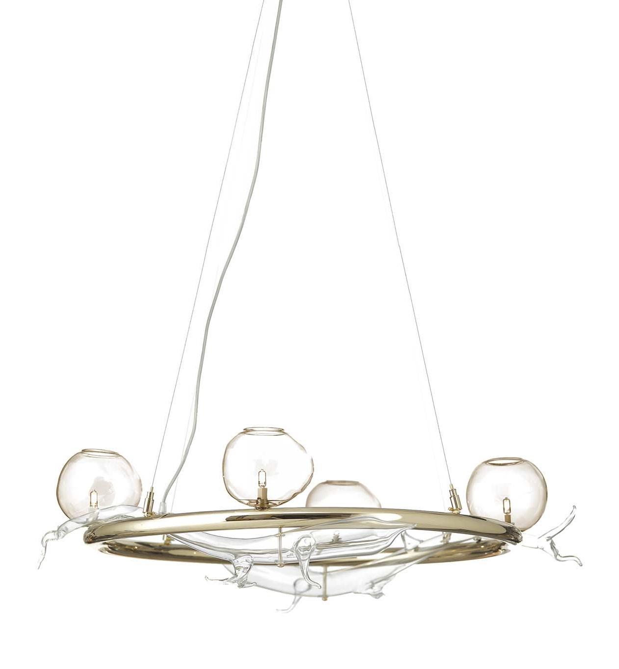 Lustre anneau organique doré