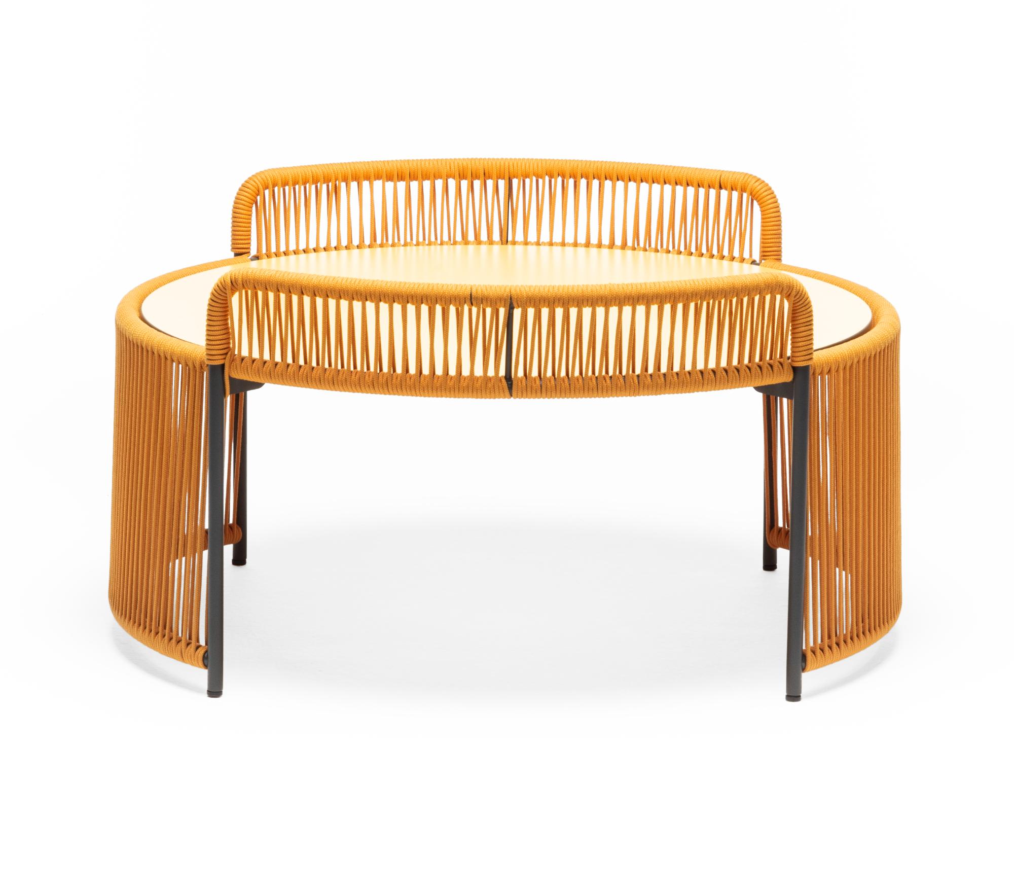 Table basse d'extérieur ronde Altana Jaune