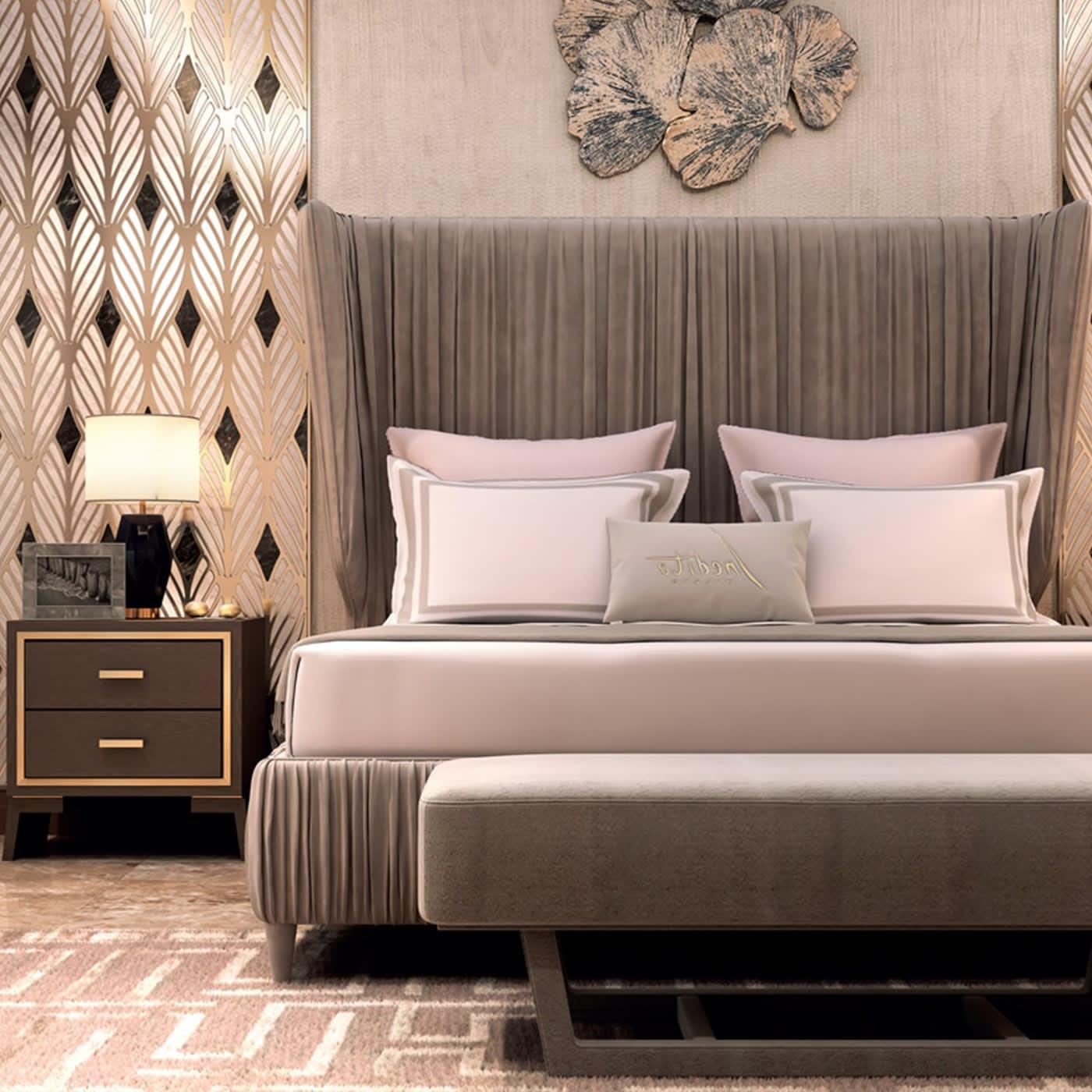 Table de nuit italienne en bois Hamptons | Configuration: 2 lades